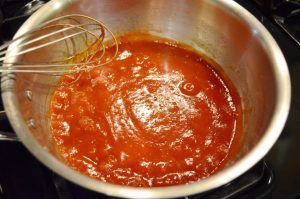 boiling homemade ketchup