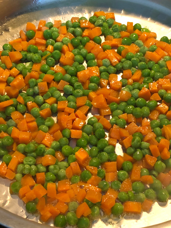 fried peas and carrots