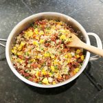 spam fried rice in pan